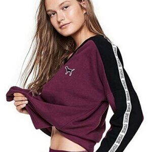 🔥SALE PINK Victoria's Secret Sweatshirt Women's Dog V-Neck Pullover Long Sleeve